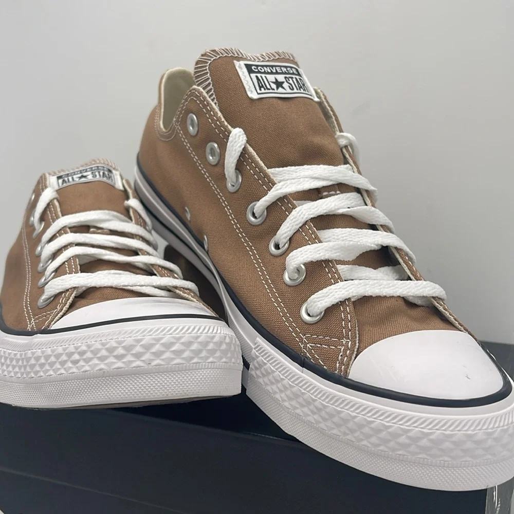 Converse Men’s Brown and White Chuck Taylor All Star Low-Top Sneaker - Hot Tea - Picture 5 of 16